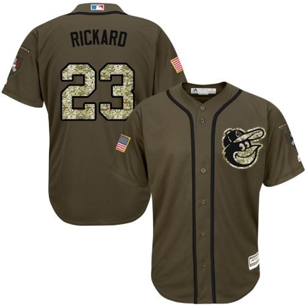 Orioles #23 Joey Rickard Green Salute to Service Stitched MLB Jersey 1