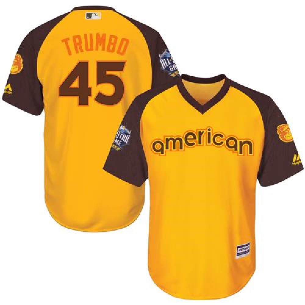 Orioles #45 Mark Trumbo Gold 2016 All-Star American League Stitched Youth MLB Jersey 1