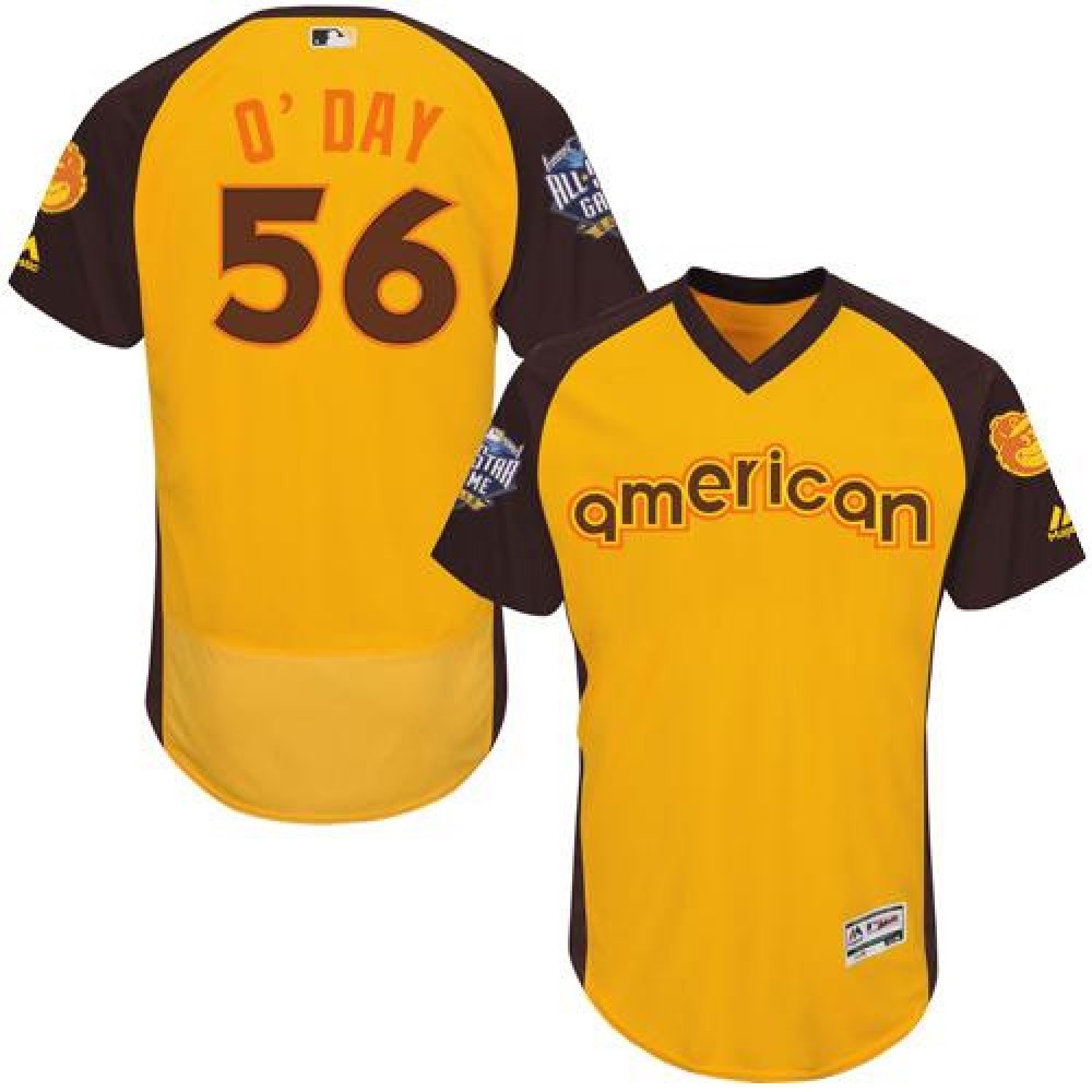 Orioles #56 Darren O'Day Gold Flexbase Authentic Collection 2016 All-Star American League Stitched MLB Jersey 1