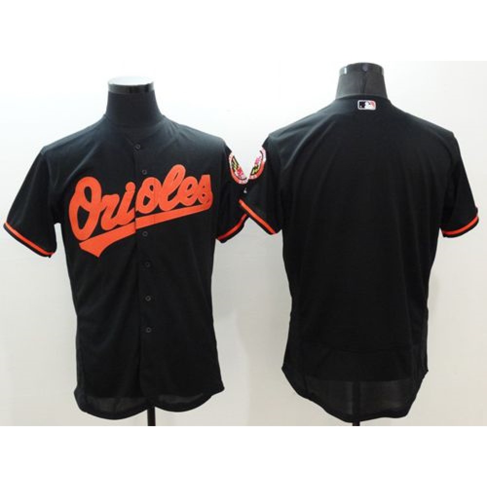 Orioles Blank Black Flexbase Authentic Collection Stitched MLB Jersey 1