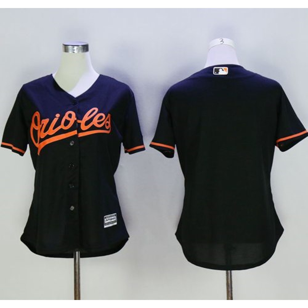 Orioles Blank Black Women's Alternate Stitched MLB Jersey 1