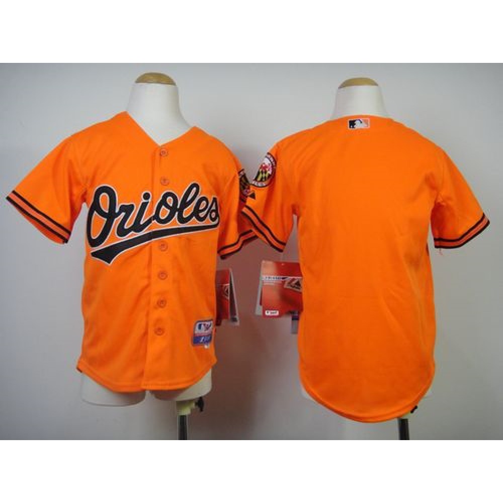 Orioles Blank Orange Cool Base Stitched Youth MLB Jersey 1