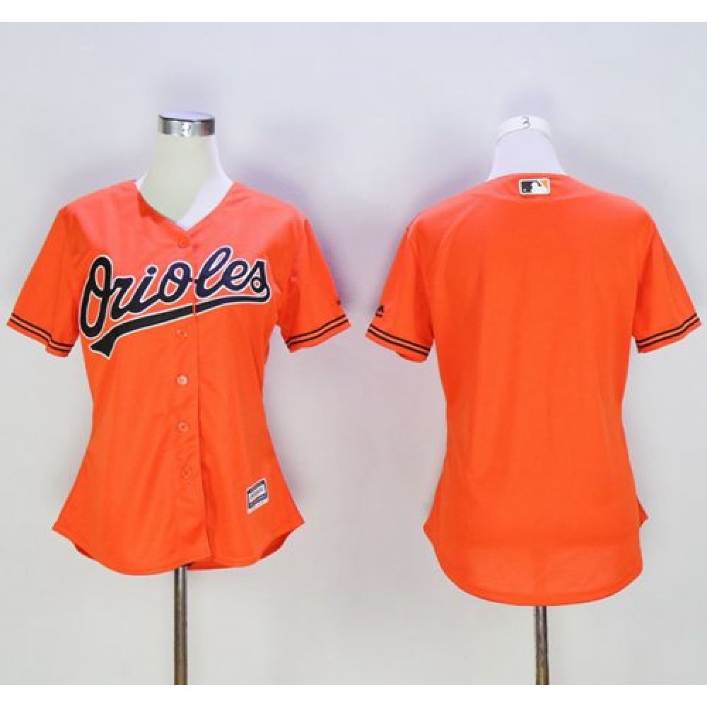 Orioles Blank Orange Women's Alternate Stitched MLB Jersey 1