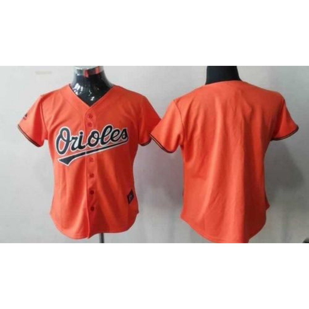 Orioles Blank Orange Women's Fashion Stitched MLB Jersey 1