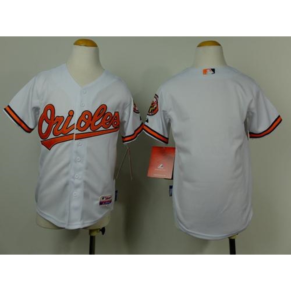 Orioles Blank White Cool Base Stitched Youth MLB Jersey 1