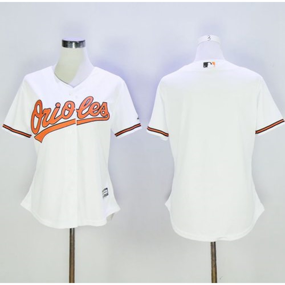 Orioles Blank White Women's Home Stitched MLB Jersey 1