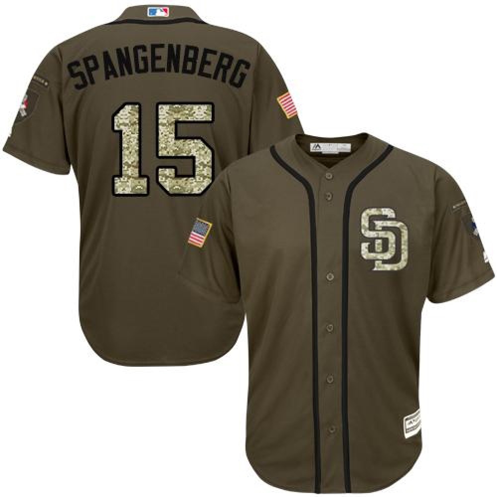 Padres #15 Cory Spangenberg Green Salute to Service Stitched Youth MLB Jersey 1