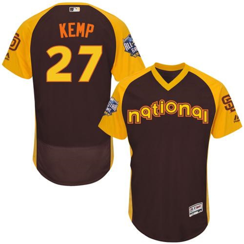 Padres #27 Matt Kemp Brown Flexbase Authentic Collection 2016 All-Star National League Stitched MLB Jersey 1