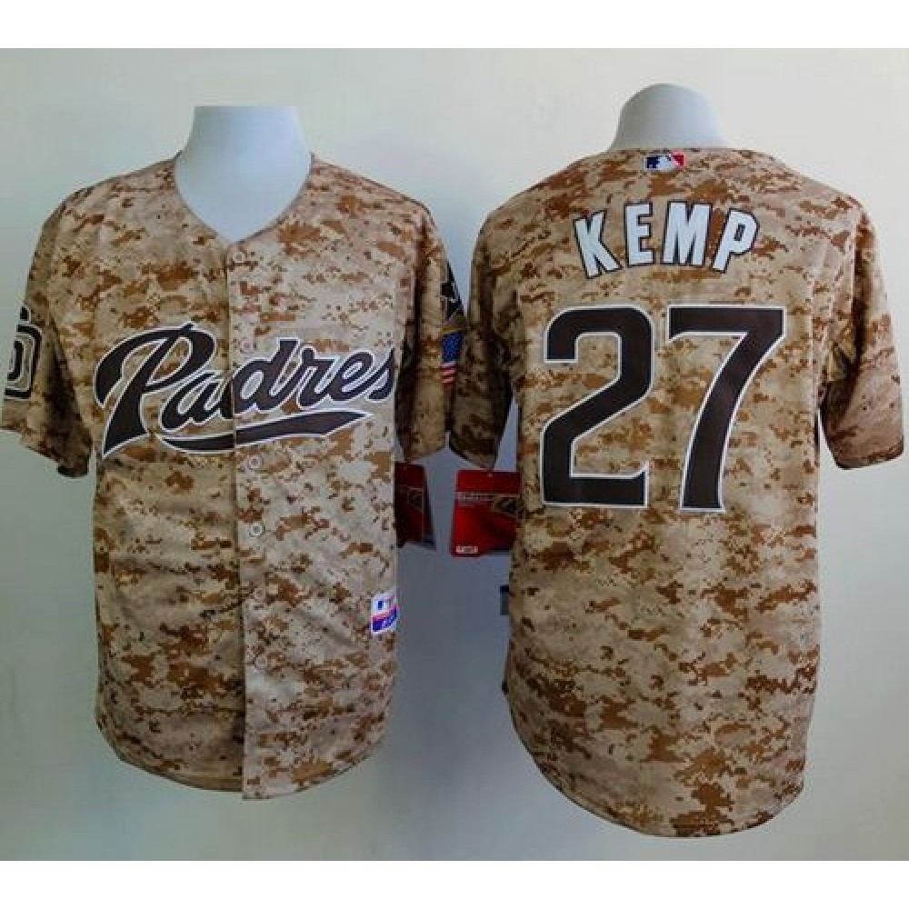 Padres #27 Matt Kemp Camo Alternate 2 Cool Base Stitched MLB Jersey 1