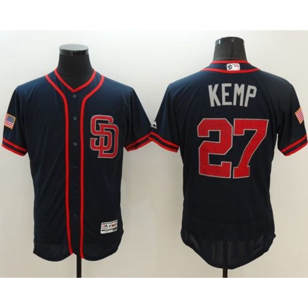 Padres #27 Matt Kemp Navy Blue Fashion Stars & Stripes Flexbase Authentic Stitched MLB Jersey 1