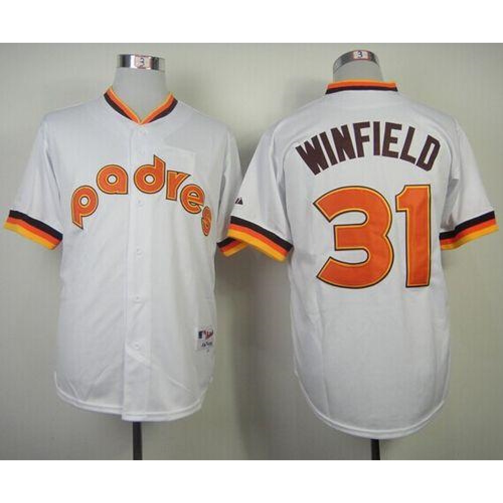 Padres #31 Dave Winfield White 1984 Turn Back The Clock Stitched MLB Jersey 1