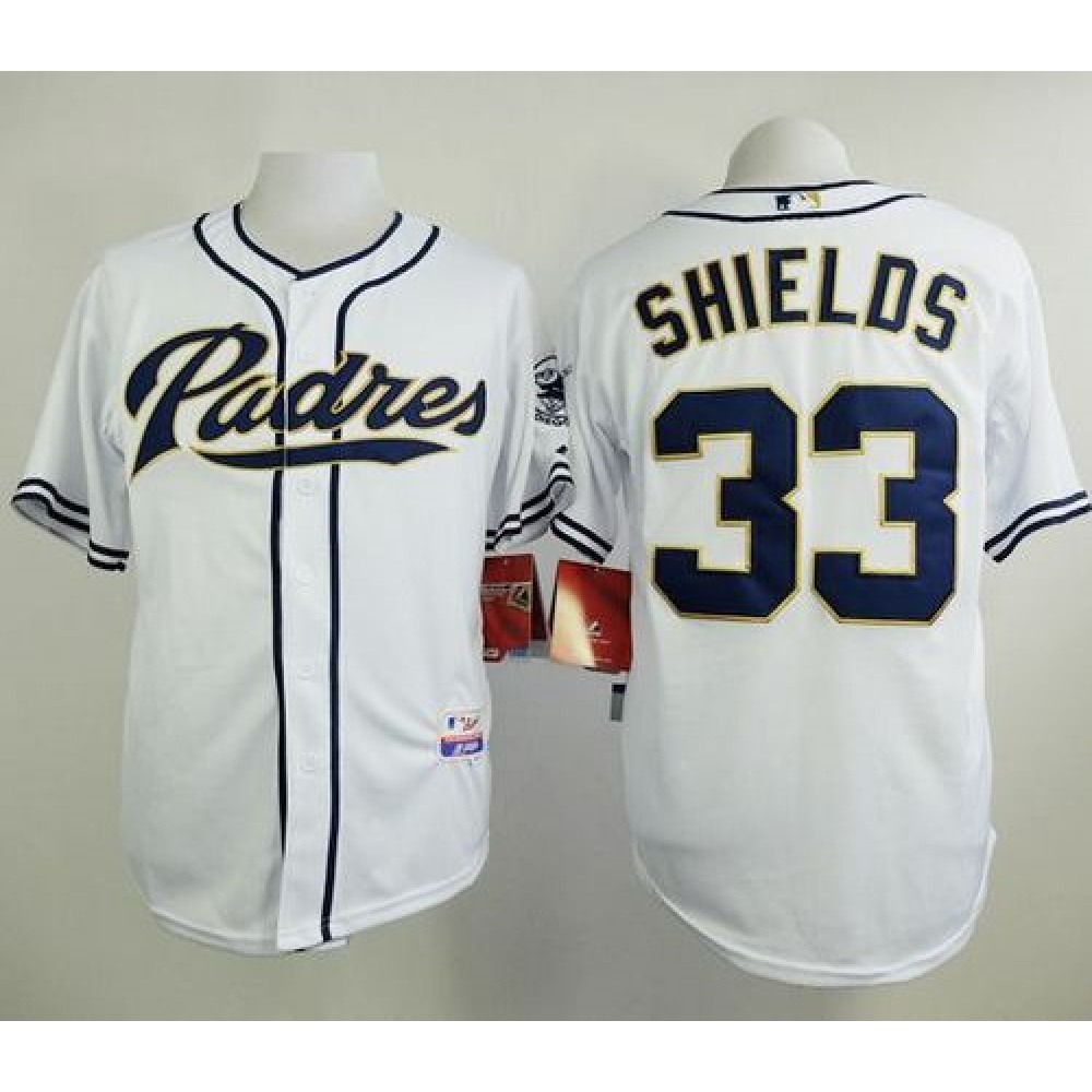 Padres #33 James Shields White Cool Base Stitched MLB Jersey 1