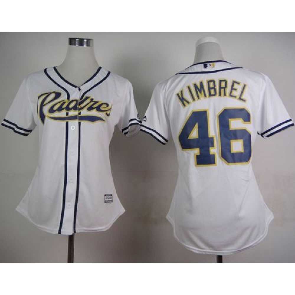 Padres #46 Craig Kimbrel White Home Women's Stitched MLB Jersey 1