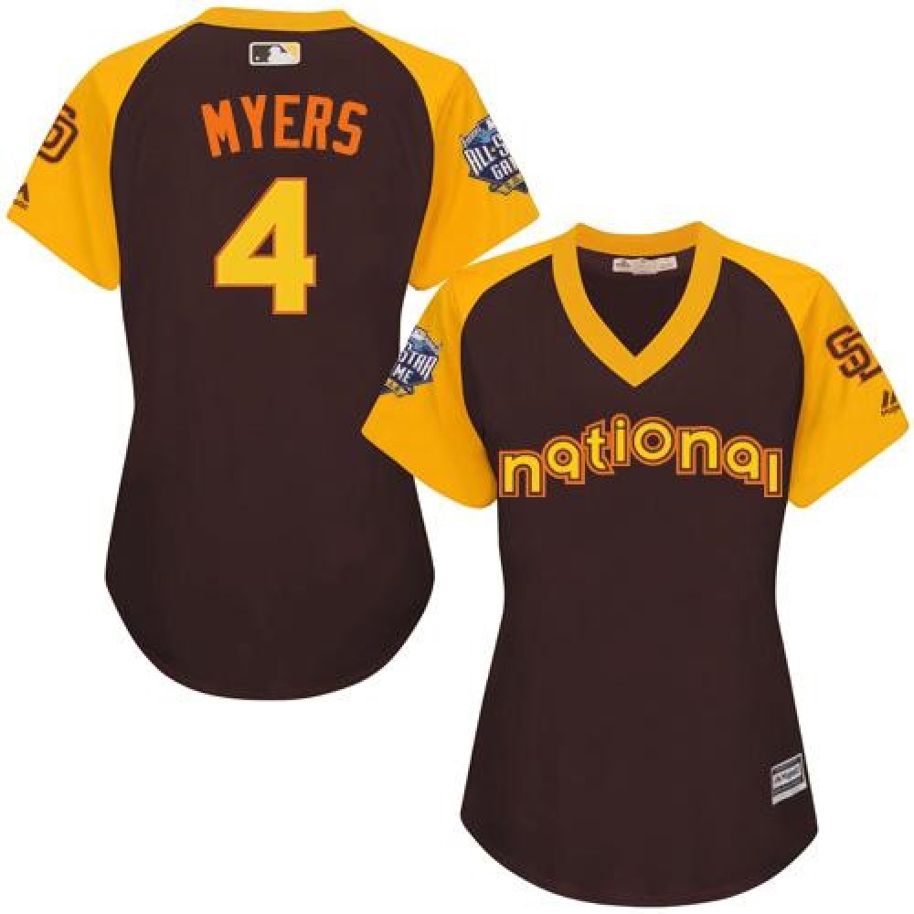 Padres #4 Wil Myers Brown 2016 All-Star National League Women's Stitched MLB Jersey 1