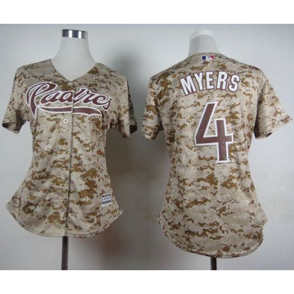 Padres #4 Wil Myers Camo Alternate 2 Women's Stitched MLB Jersey 1