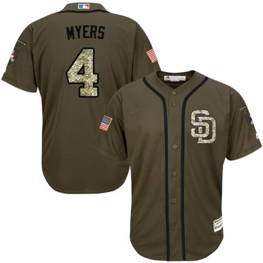 Padres #4 Wil Myers Green Salute to Service Stitched Youth MLB Jersey 1