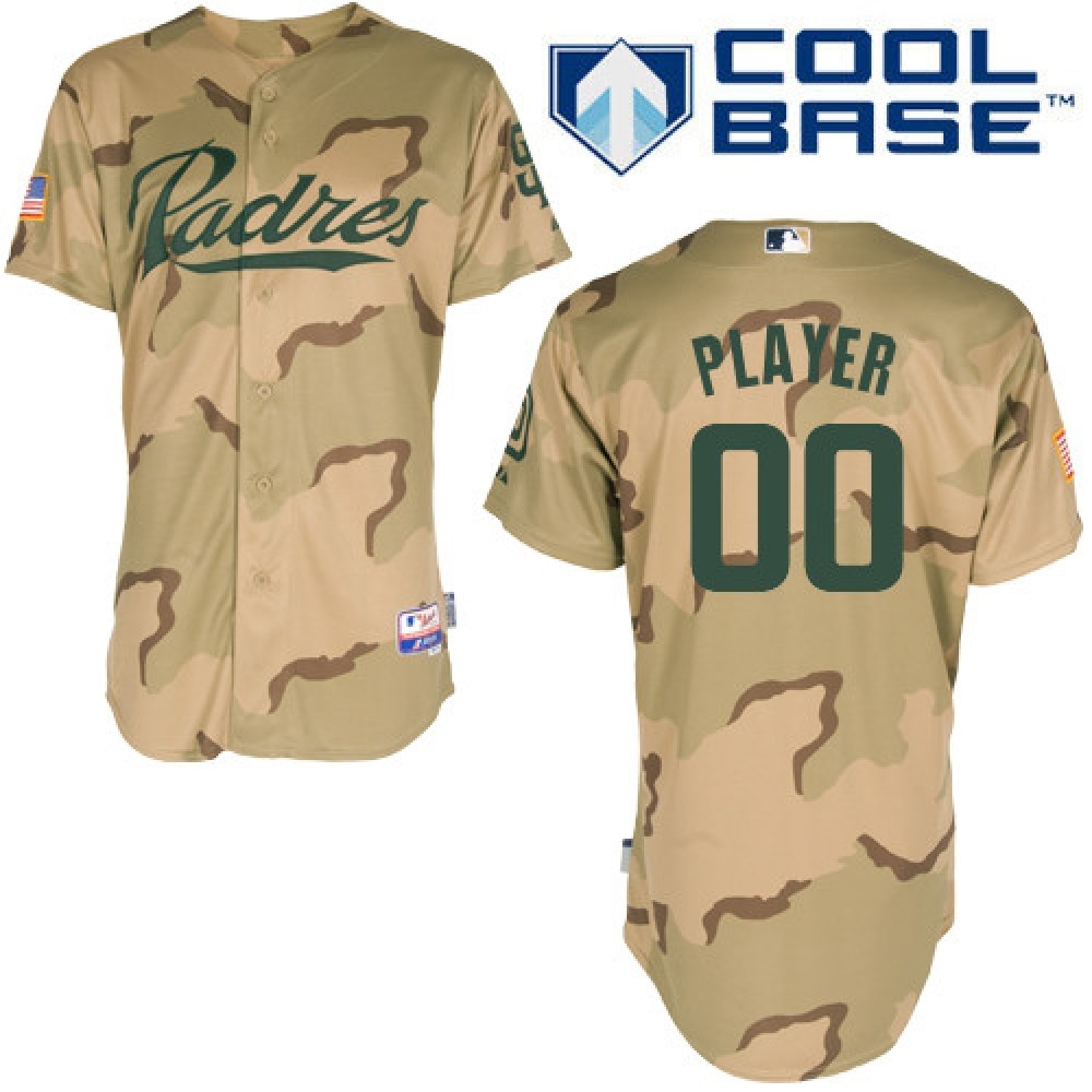 Padres Customized Authentic Desert Camouflage Cool Base MLB Jersey 1