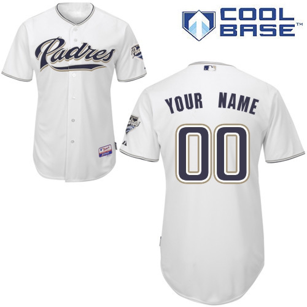Padres Customized Authentic White Cool Base MLB Jersey 1