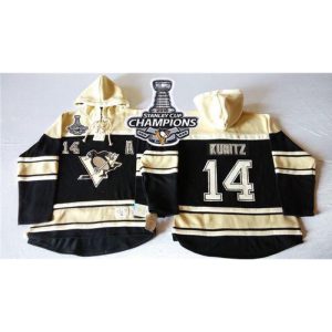 Penguins #14 Chris Kunitz Black Sawyer Hooded Sweatshirt 2016 Stanley Cup Champions Stitched NHL Jersey
