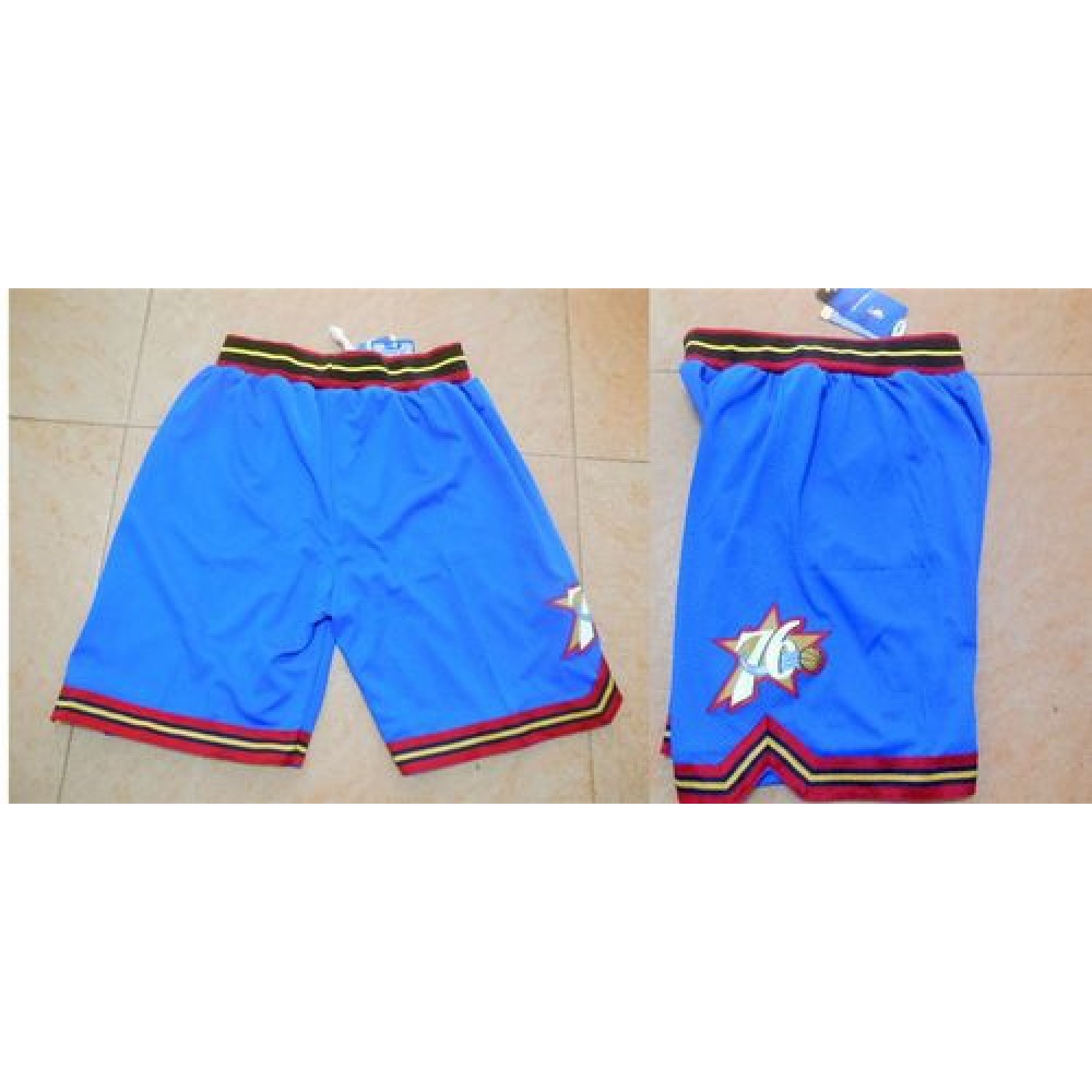 Philadelphia 76ers Blue Throwback NBA Shorts 1