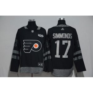 Philadelphia Flyers #17 Wayne Simmonds Black Men's 1917-2017 100th Anniversary Stitched NHL Jersey