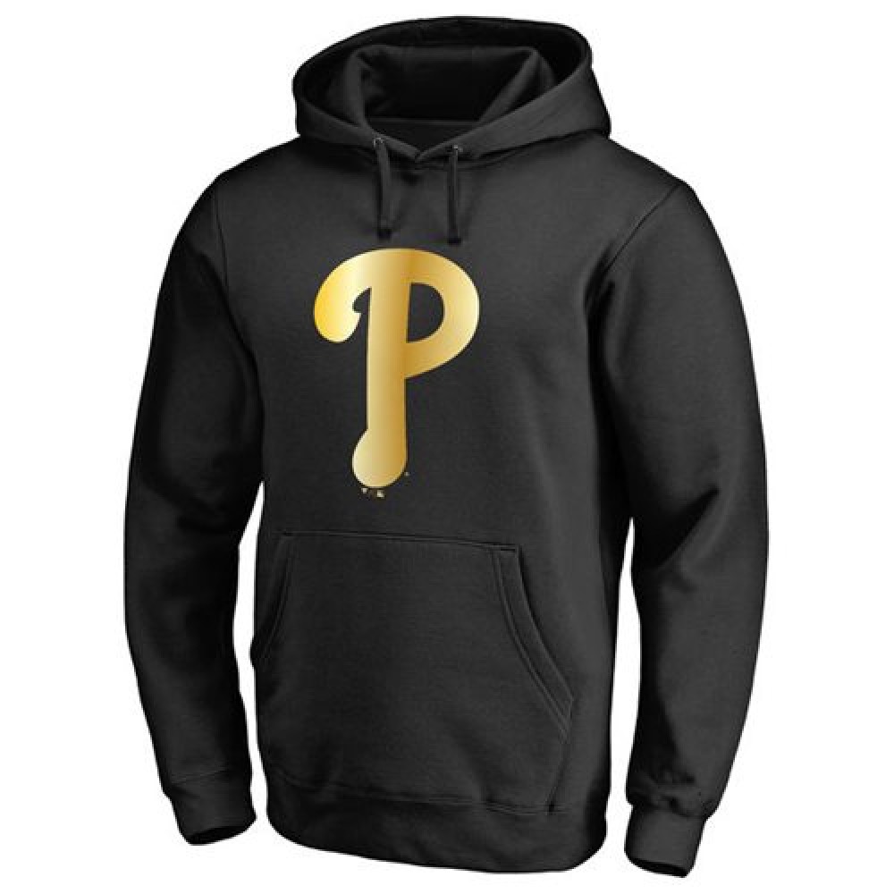 Philadelphia Phillies Gold Collection Pullover Hoodie Black 1