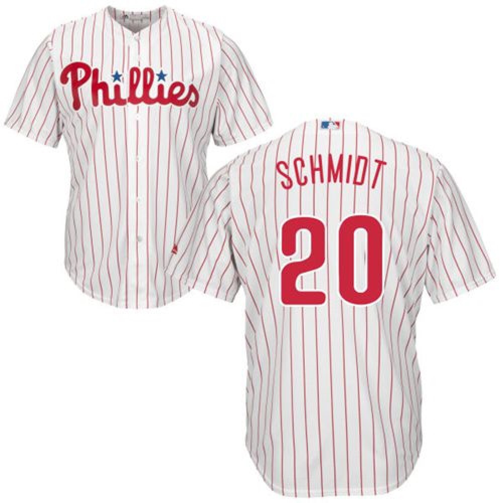 Phillies #20 Mike Schmidt White(Red Strip) New Cool Base Stitched MLB Jersey 1