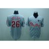 Phillies #26 Chase Utley Stitched Grey MLB Jersey