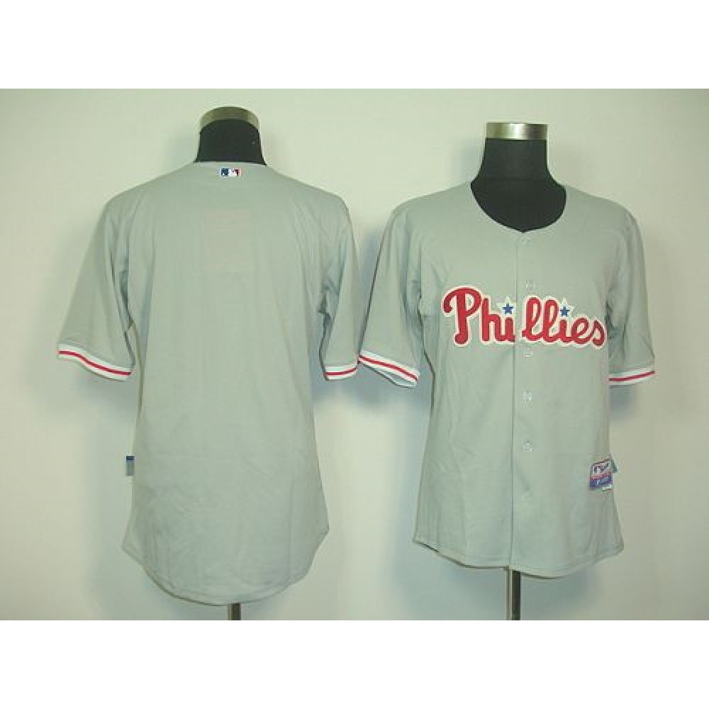 Phillies Blank Grey Cool Base Stitched MLB Jersey 1