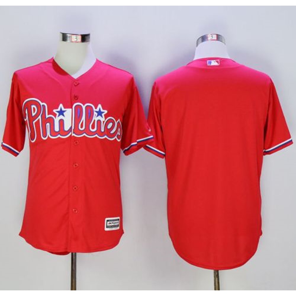 Phillies Blank Red New Cool Base Stitched MLB Jersey 1