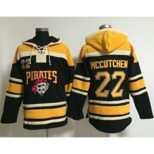 Pirates #22 Andrew McCutchen Black Sawyer Hooded Sweatshirt Stitched MLB Jersey