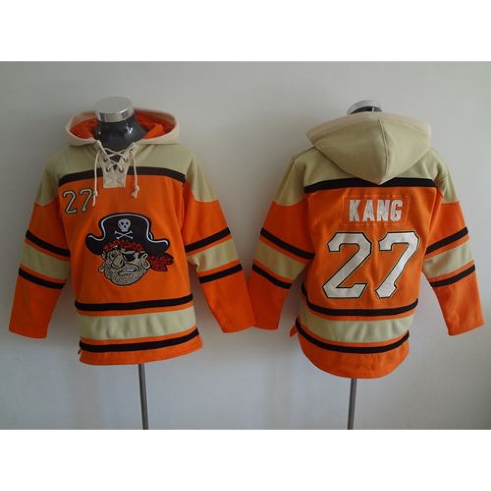 Pirates #27 Jung-ho Kang Orange Sawyer Hooded Sweatshirt MLB Hoodie 1