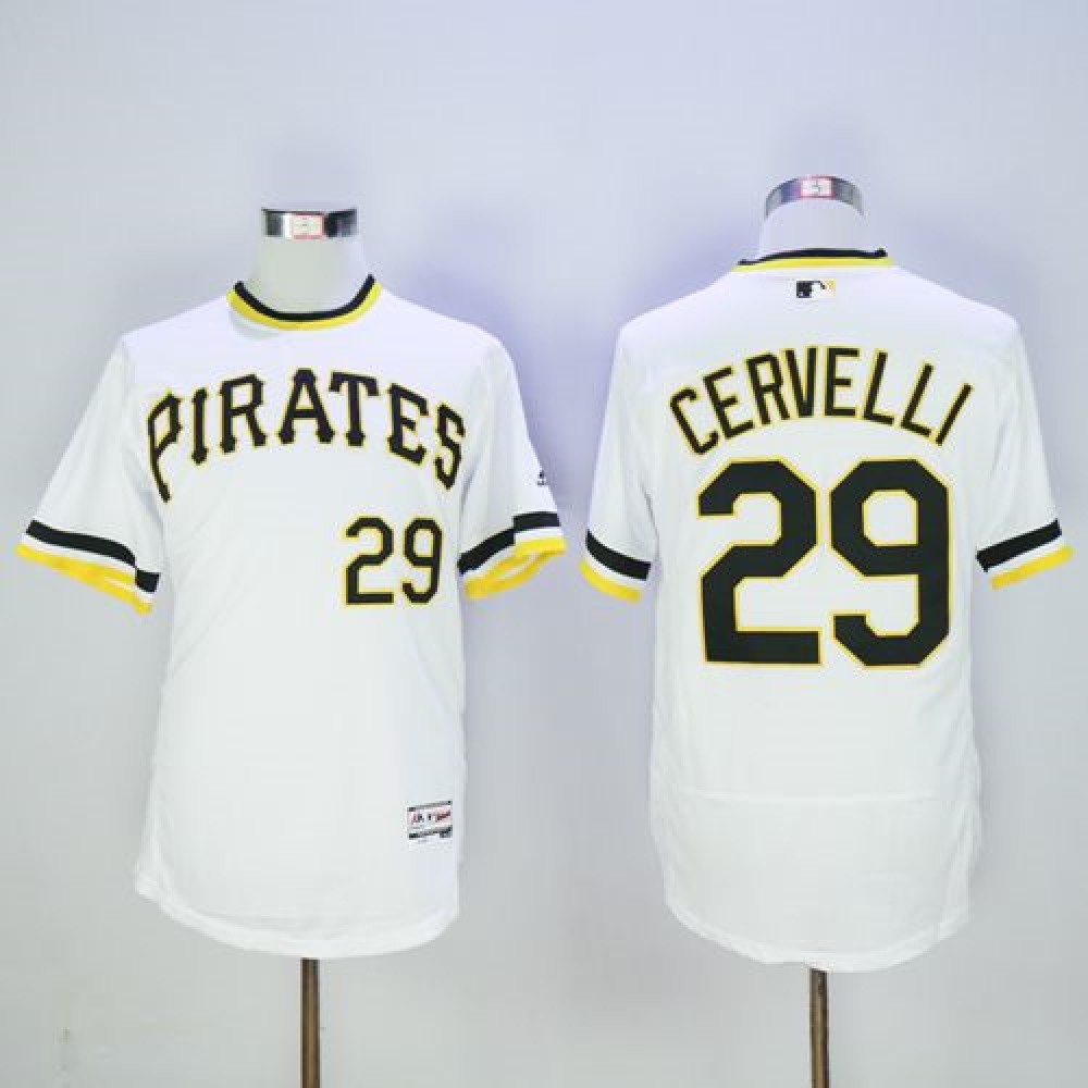 Pirates #29 Francisco Cervelli White Flexbase Authentic Collection Cooperstown Stitched MLB Jersey 1