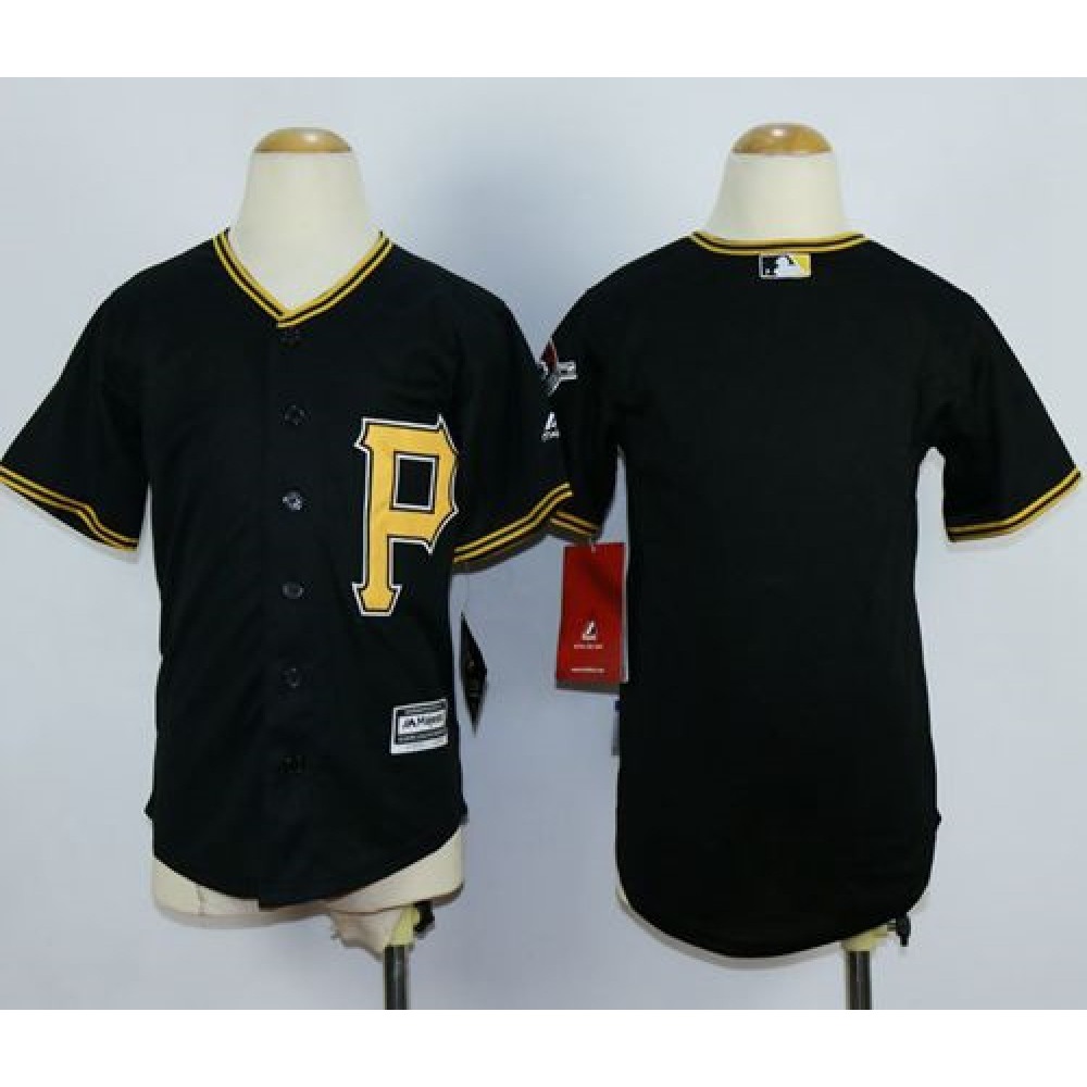 Pirates Blank Black Cool Base Stitched Youth MLB Jersey 1