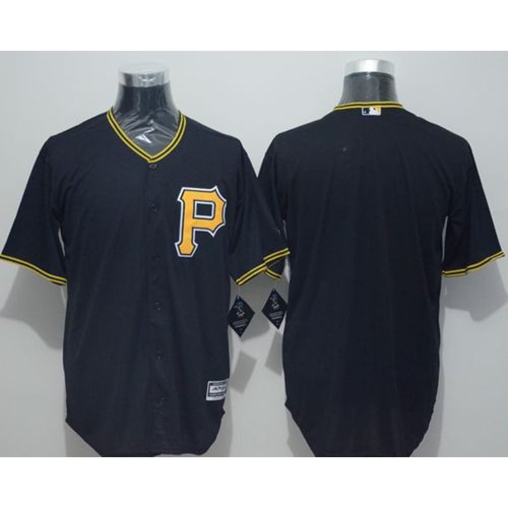Pirates Blank Black New Cool Base Stitched MLB Jersey 1