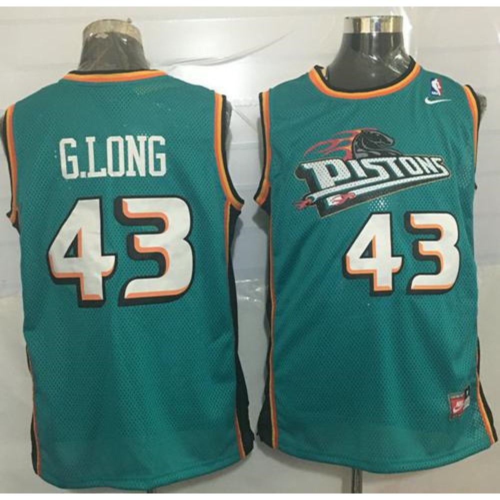 Pistons #43 Grant Long Green Throwback Stitched NBA Jersey 1
