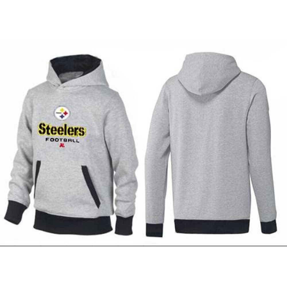 Pittsburgh Steelers Critical Victory Pullover Hoodie Grey & Black 1