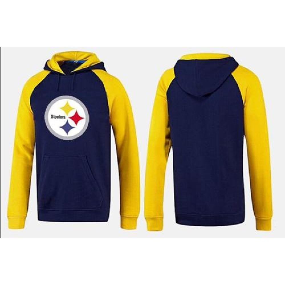 Pittsburgh Steelers Logo Pullover Hoodie Dark Blue & Yellow 1