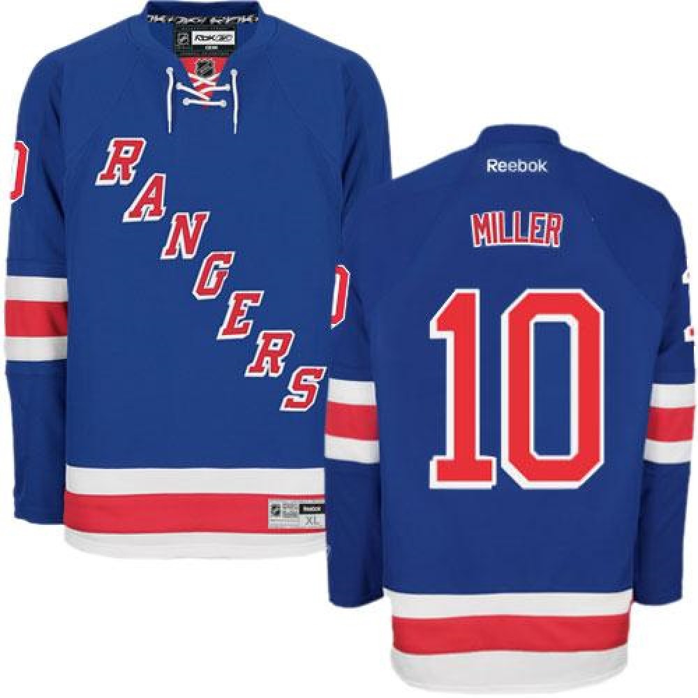 Rangers #10 J.T. Miller Blue Home Stitched NHL Jersey 1
