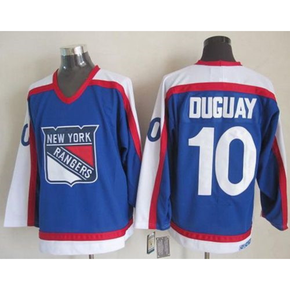 Rangers #10 Ron Duguay Blue/White CCM Throwback Stitched NHL Jersey 1