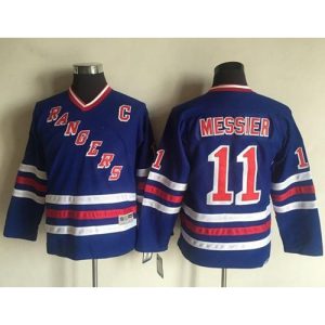 Rangers #11 Mark Messier Blue CCM Throwback Stitched Youth NHL Jersey