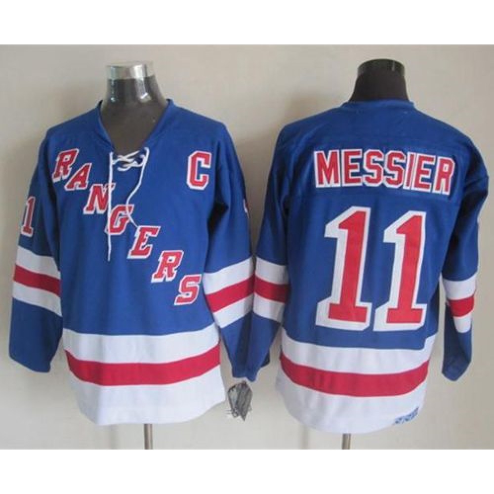 Rangers #11 Mark Messier Light Blue CCM Throwback Stitched NHL Jersey 1