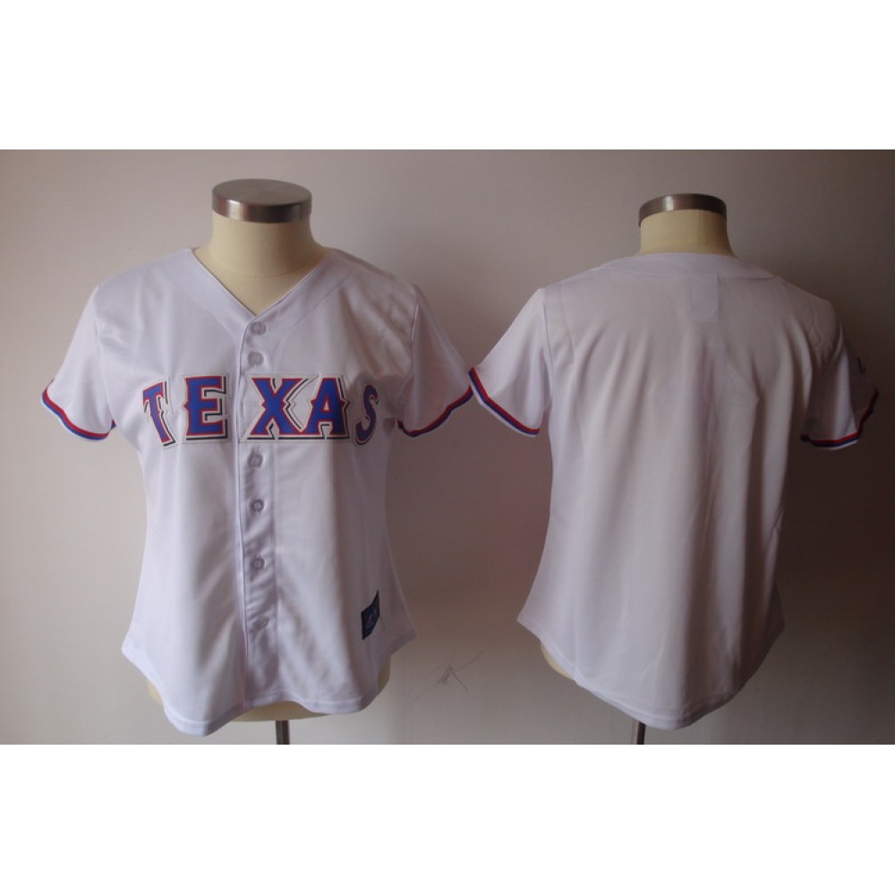 Rangers Blank White Women's Fashion Stitched MLB Jersey 1