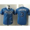 Rays #3 Evan Longoria Light Blue Stitched Youth MLB Jersey