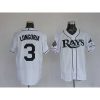 Rays #3 Evan Longoria Stitched White MLB Jersey