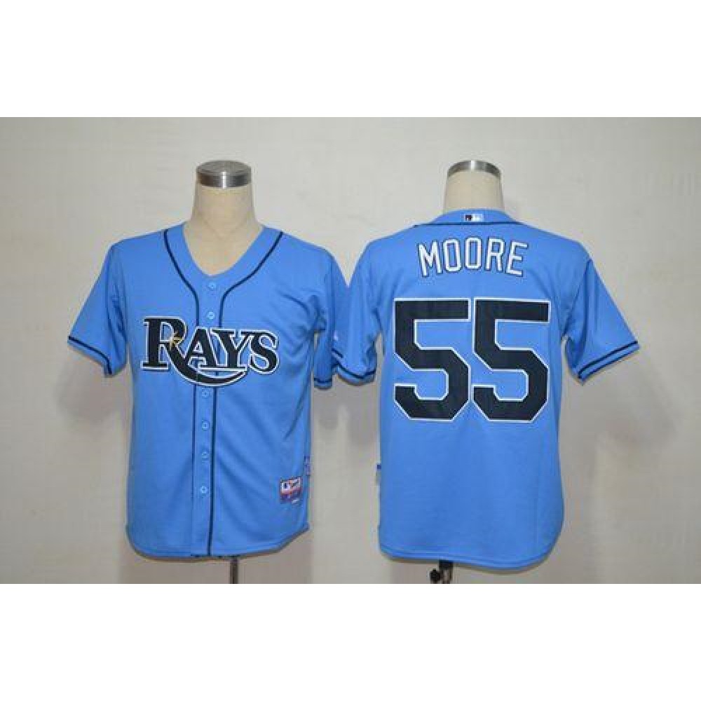 Rays #55 Matt Moore Light Blue Cool Base Stitched MLB Jersey 1