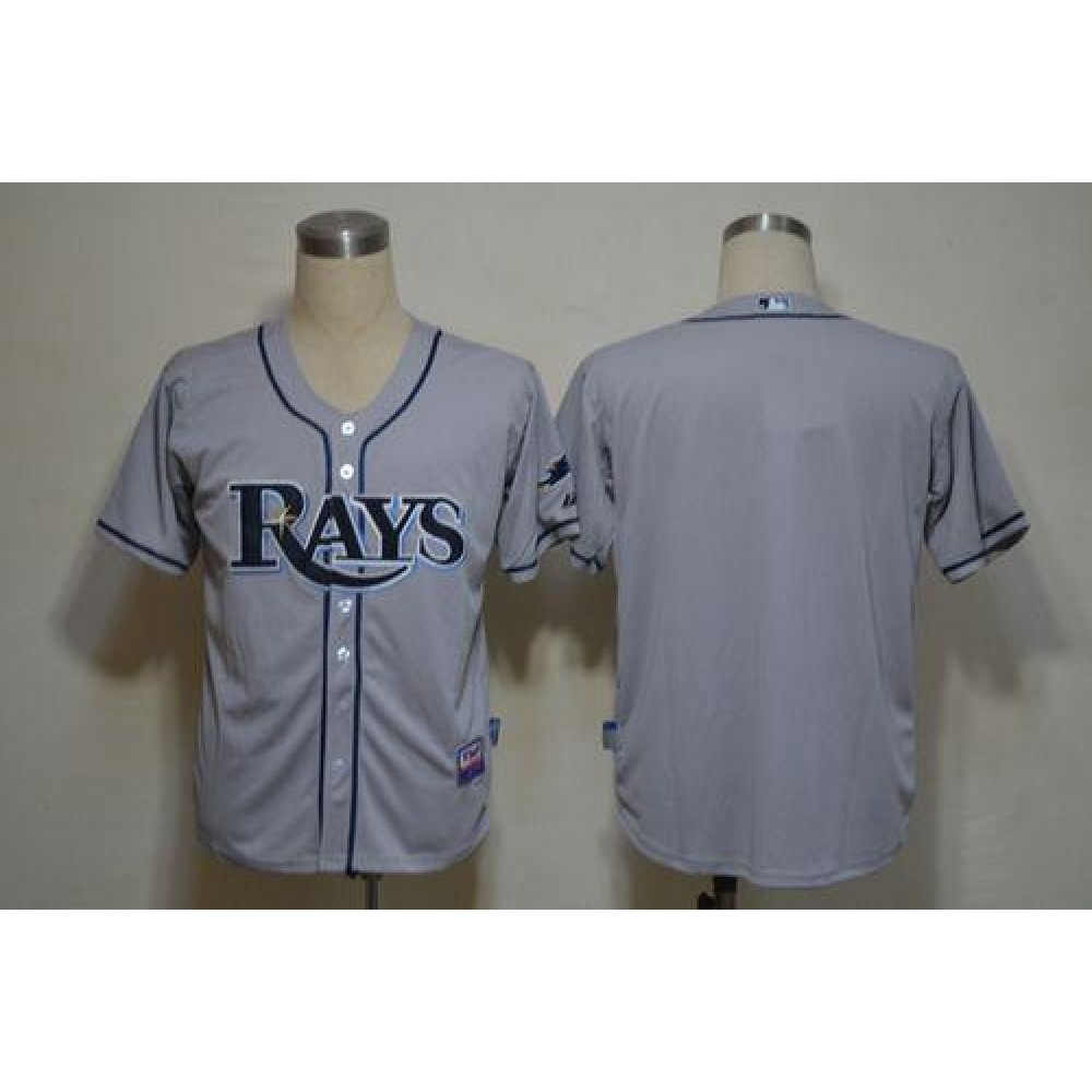 Rays Blank Grey Cool Base Stitched MLB Jersey 1
