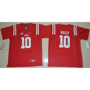 Rebels #10 Chad Kelly Red Stitched Youth NCAA Jersey