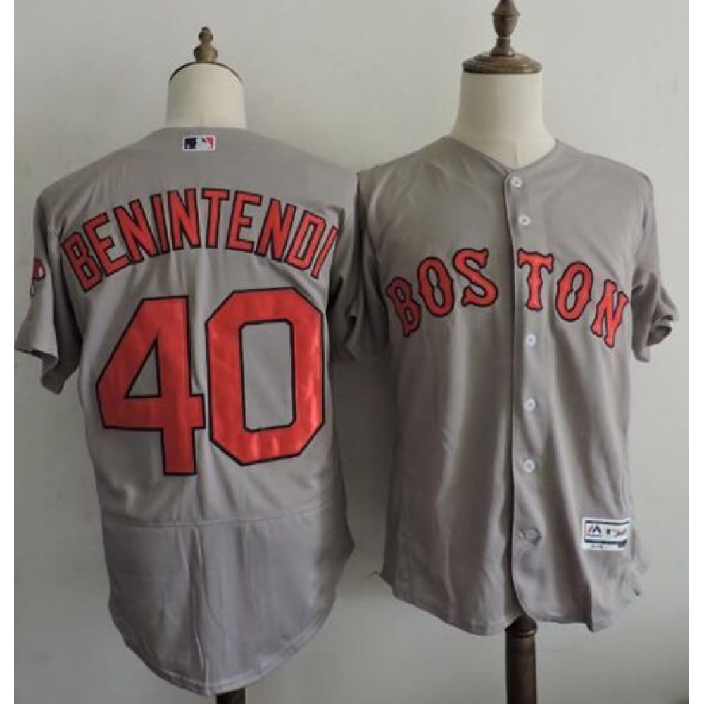 Red Sox #40 Andrew Benintendi Grey Flexbase Authentic Collection Stitched MLB Jersey 1