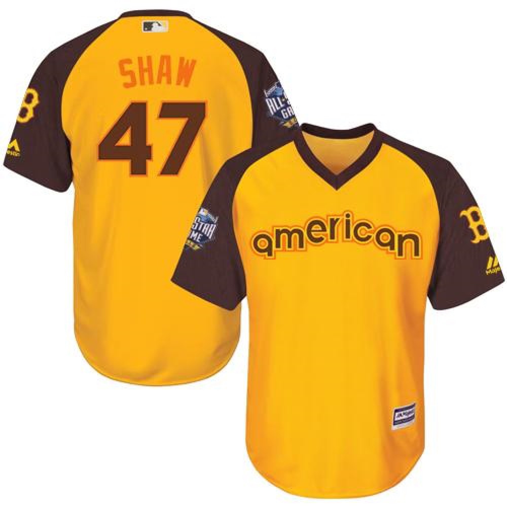 Red Sox #47 Travis Shaw Gold 2016 All-Star American League Stitched Youth MLB Jersey 1
